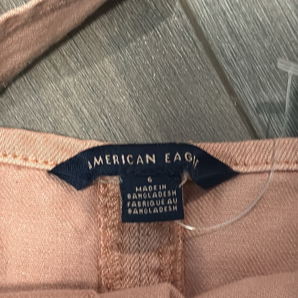 American Eagle Outfitters Light Pinky Peach crop top US 6 - denim style cotton - Picture 3 of 4